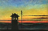 Edward Hopper Railroad Sunset painting